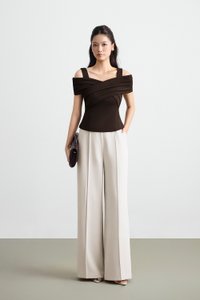 Julinne Padded Ruched Top in Espresso