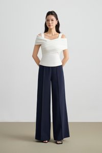 Julinne Padded Ruched Top in Iconic White