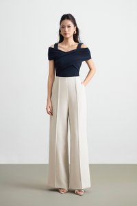 Julinne Padded Ruched Top in Navy Blue