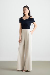 Julinne Padded Ruched Top in Navy Blue