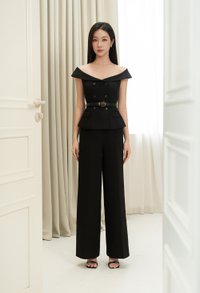 Lara Straight Tailored Pants in Classic Black