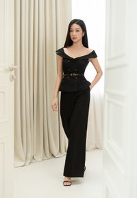 Lara Straight Tailored Pants in Classic Black