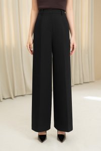 Lara Straight Tailored Pants in Classic Black