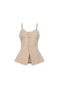 Megan Bustier Tailored Camisole Top in Ecru