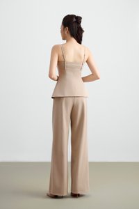 Megan Bustier Tailored Camisole Top in Ecru