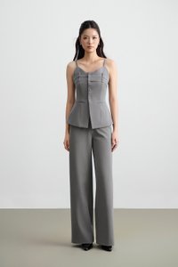 Megan Bustier Tailored Camisole Top in Melange Grey
