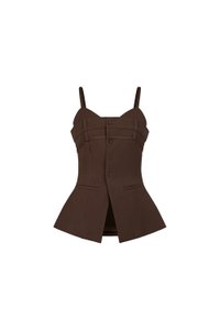 Megan Bustier Tailored Camisole Top in Saddle Brown