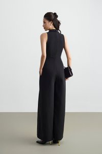Meredith Tailored Wide Leg Jumpsuit in Classic Black