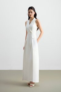 Meredith Tailored Wide Leg Jumpsuit in Iconic White