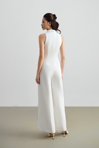 Meredith Tailored Wide Leg Jumpsuit in Iconic White