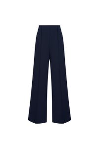 Millie Pintuck Wide Leg Pants in Navy Blue