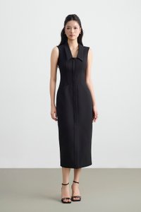 Noreen Collared Pencil Dress in Classic Black