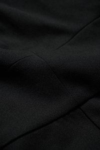 Reese Padded Contrast Collared Pencil Dress in Classic Black