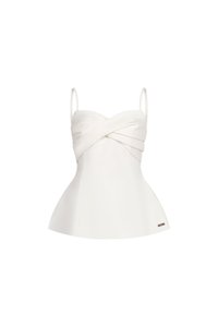 Regina Padded Twist Strappy Peplum Top in Iconic White