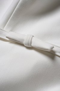 Talia Padded Flare Midi Dress with Detachable Bow Belt in Iconic White