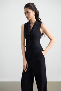 Tasmine Faux 2-Piece Tailored Jumpsuit in Midnight Blue