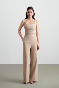 Teresa Tailored Straight Pants in Ecru