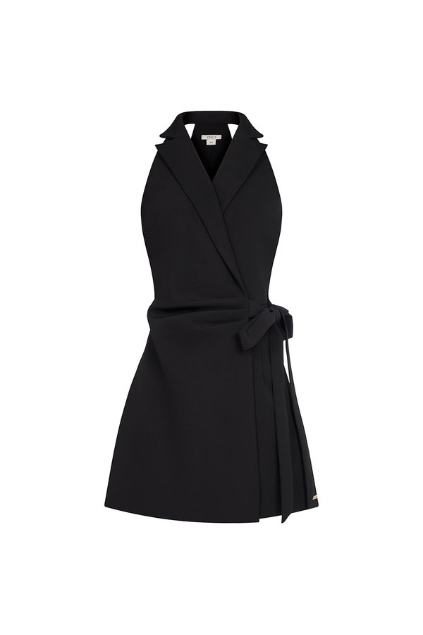 Avel Tailored Romper Dress in Classic Black
