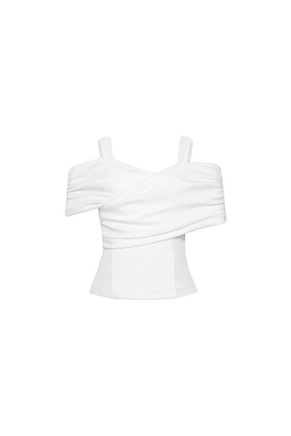 Julinne Padded Ruched Top in Iconic White