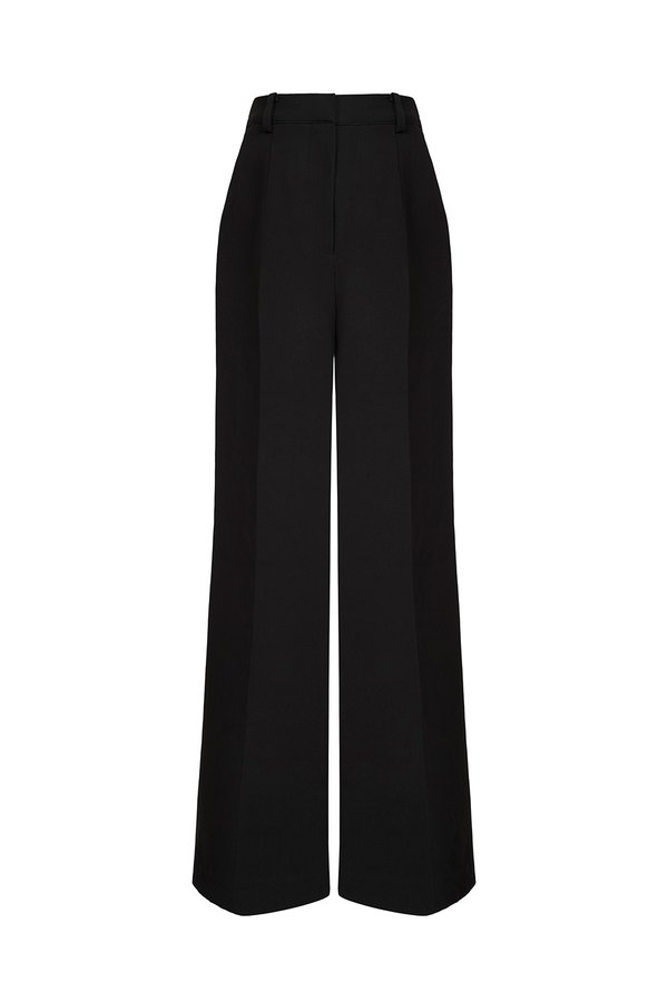 Lara Straight Tailored Pants in Classic Black