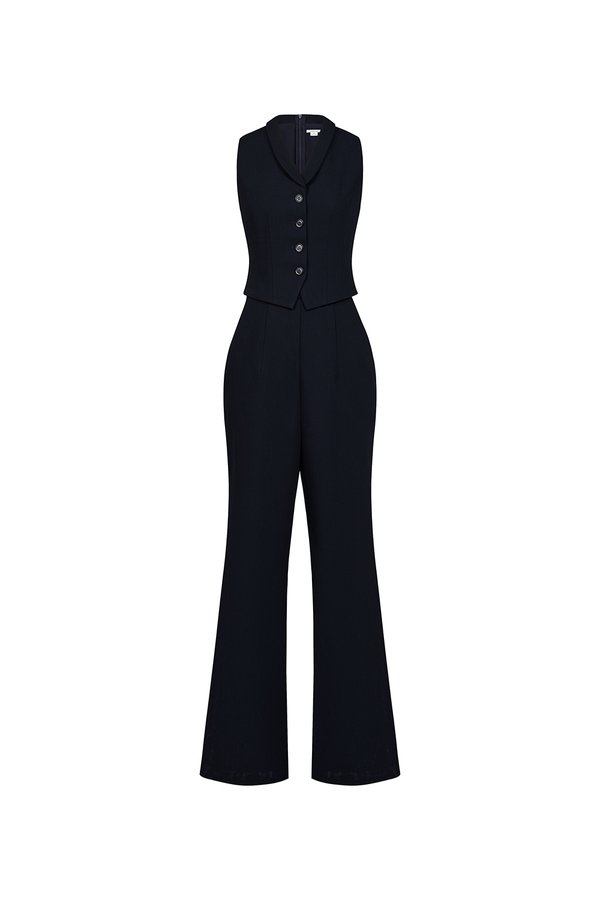 Tasmine Faux 2-Piece Tailored Jumpsuit in Midnight Blue