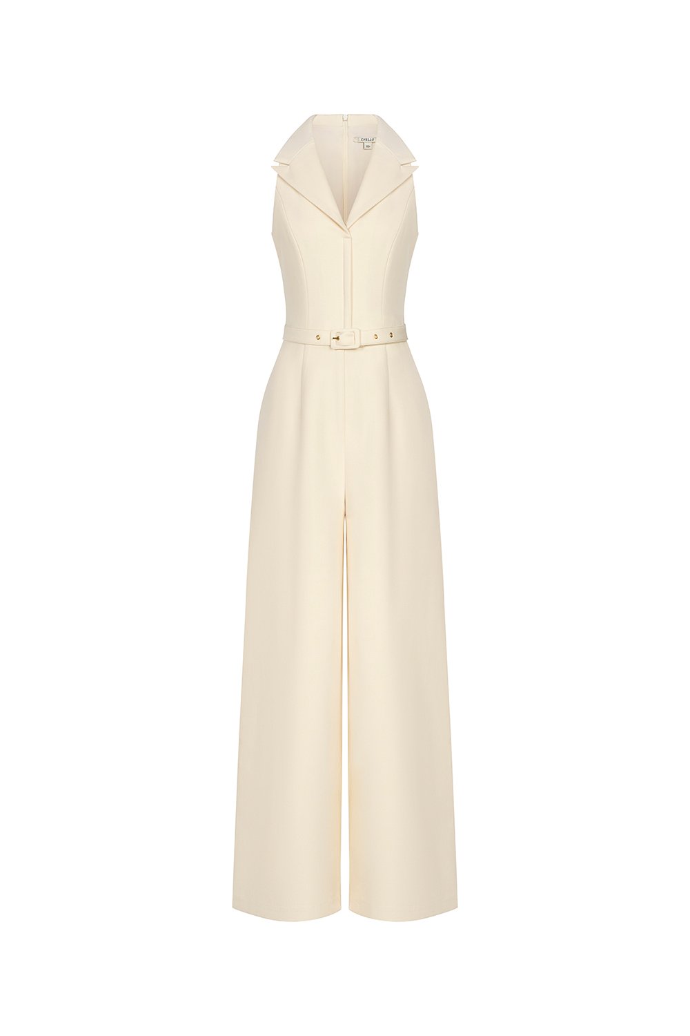 Aveline Tailored Wide Leg Jumpsuit in Cream