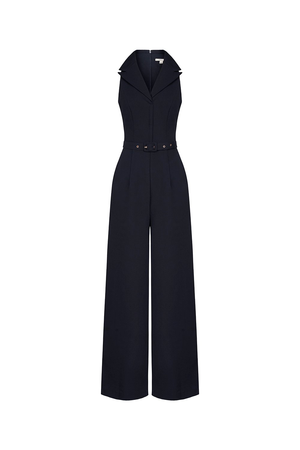 Aveline Tailored Wide Leg Jumpsuit in Midnight Blue