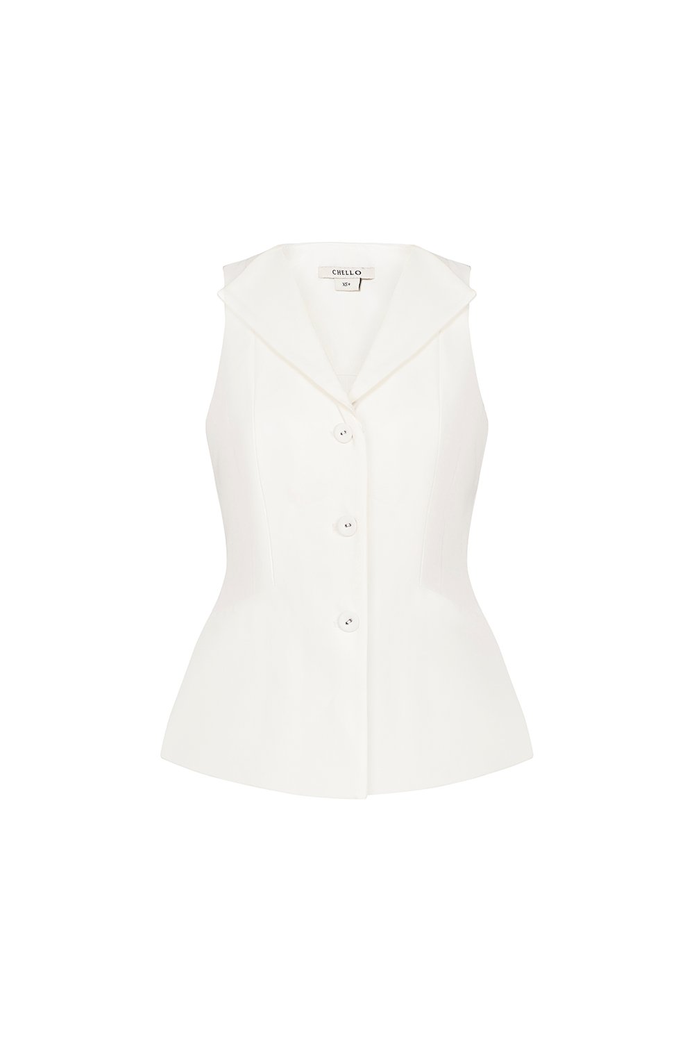 Cadena Tailored Peplum Top in Iconic White