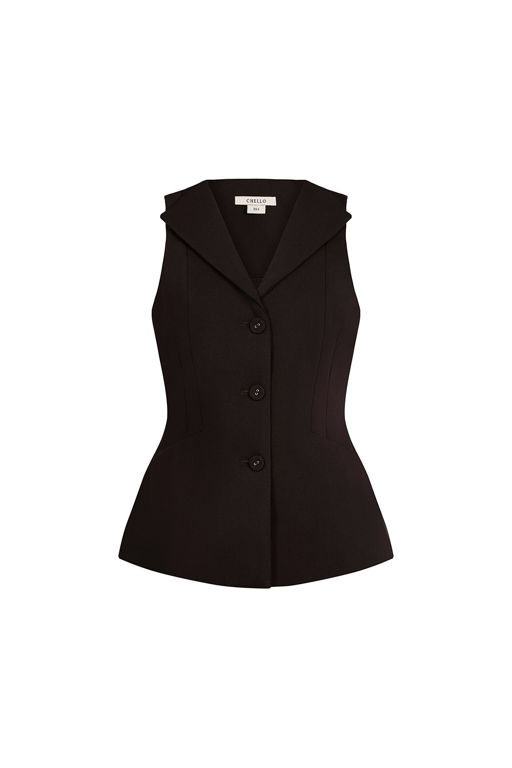 Cadena Tailored Peplum Top in Rich Espresso