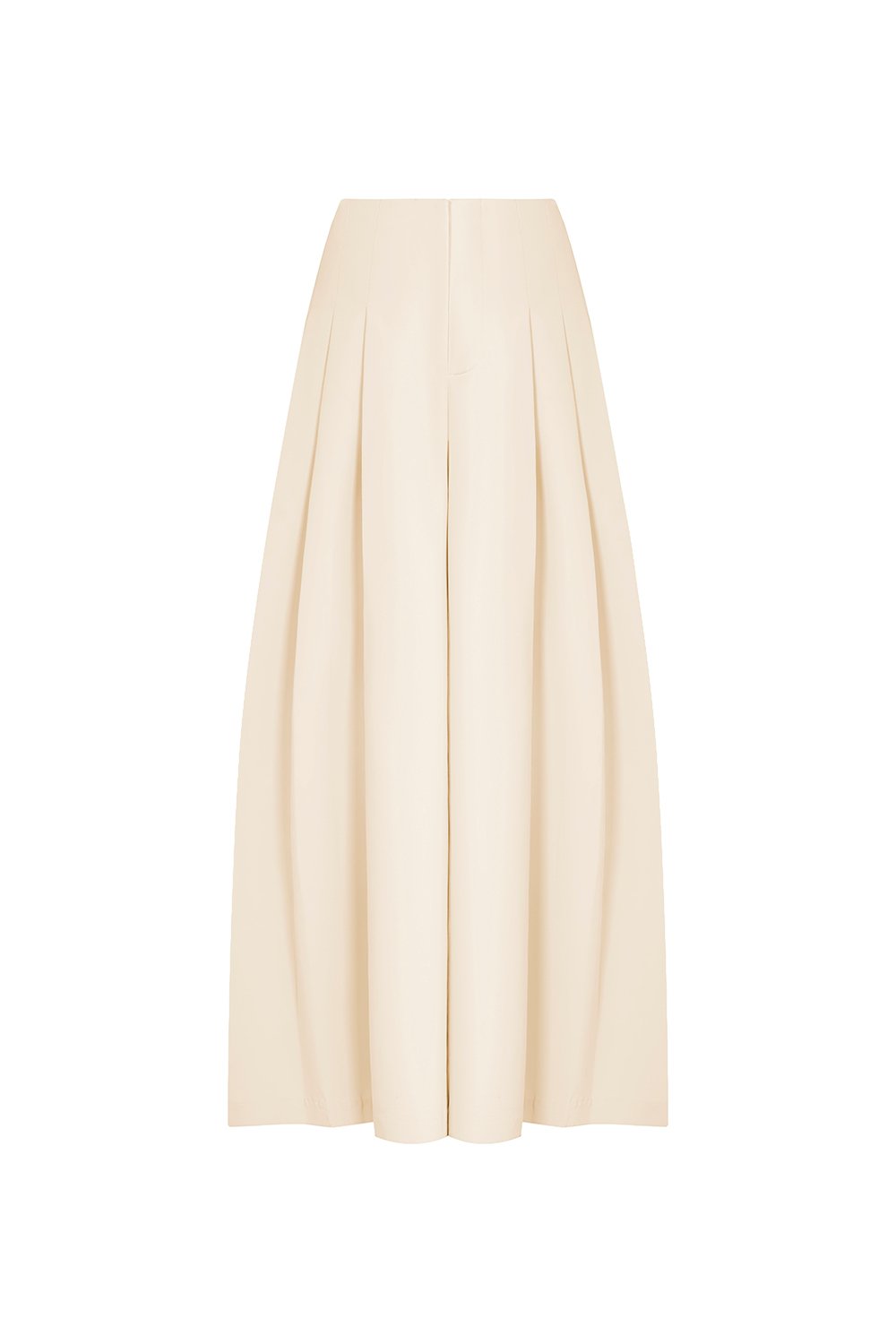Deonna Wide Leg Pants With Pleats in Cream