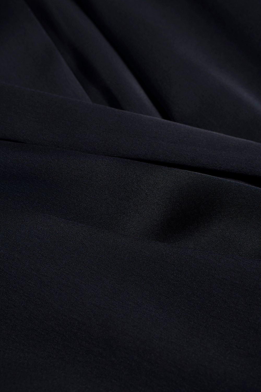 Ethel Satin Wrap Pencil Dress in Navy Blue
