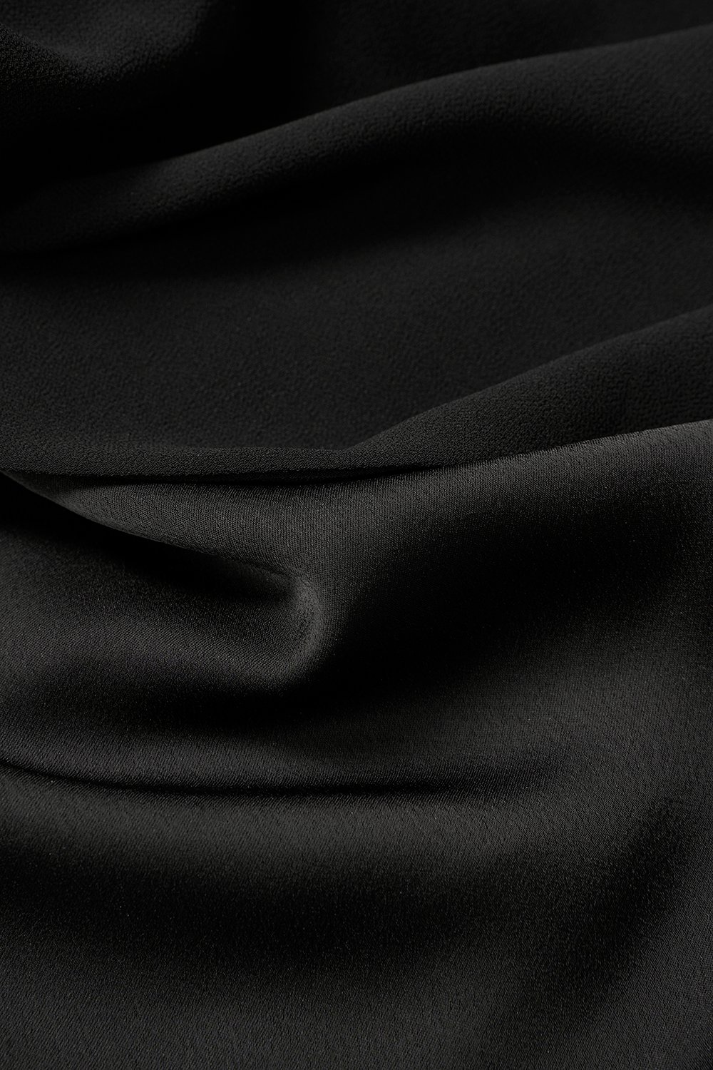 Julia Cowl Drape Satin Top in Classic Black