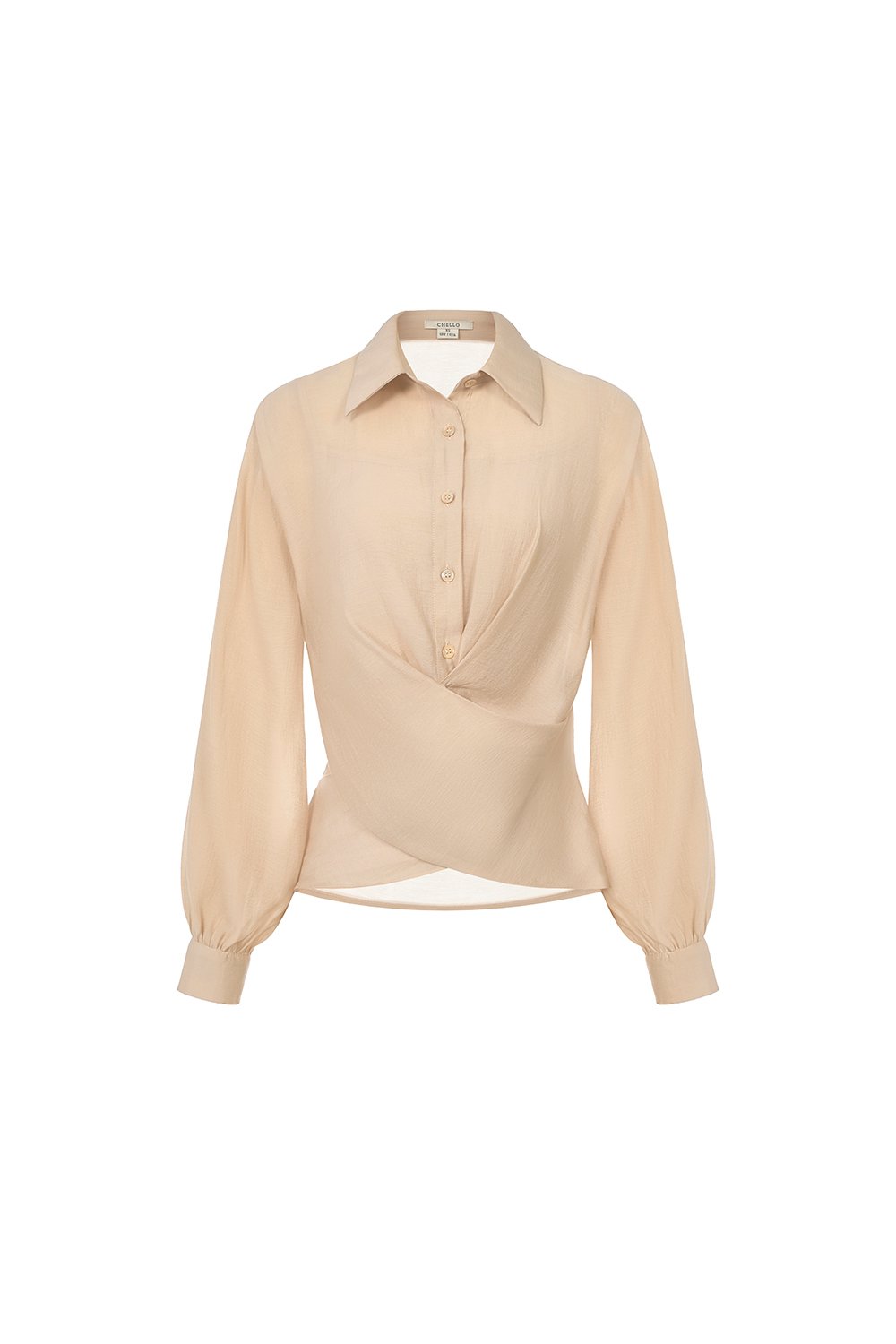 Philippa Front Wrap Shirt with Inner Camisole in Champagne
