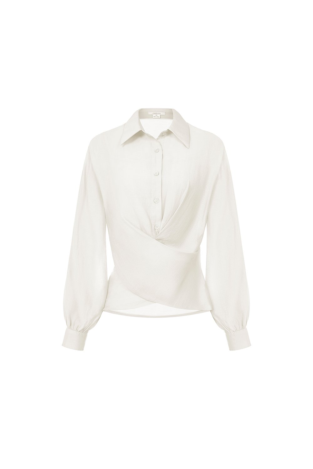 Philippa Front Wrap Shirt with Inner Camisole in Iconic White