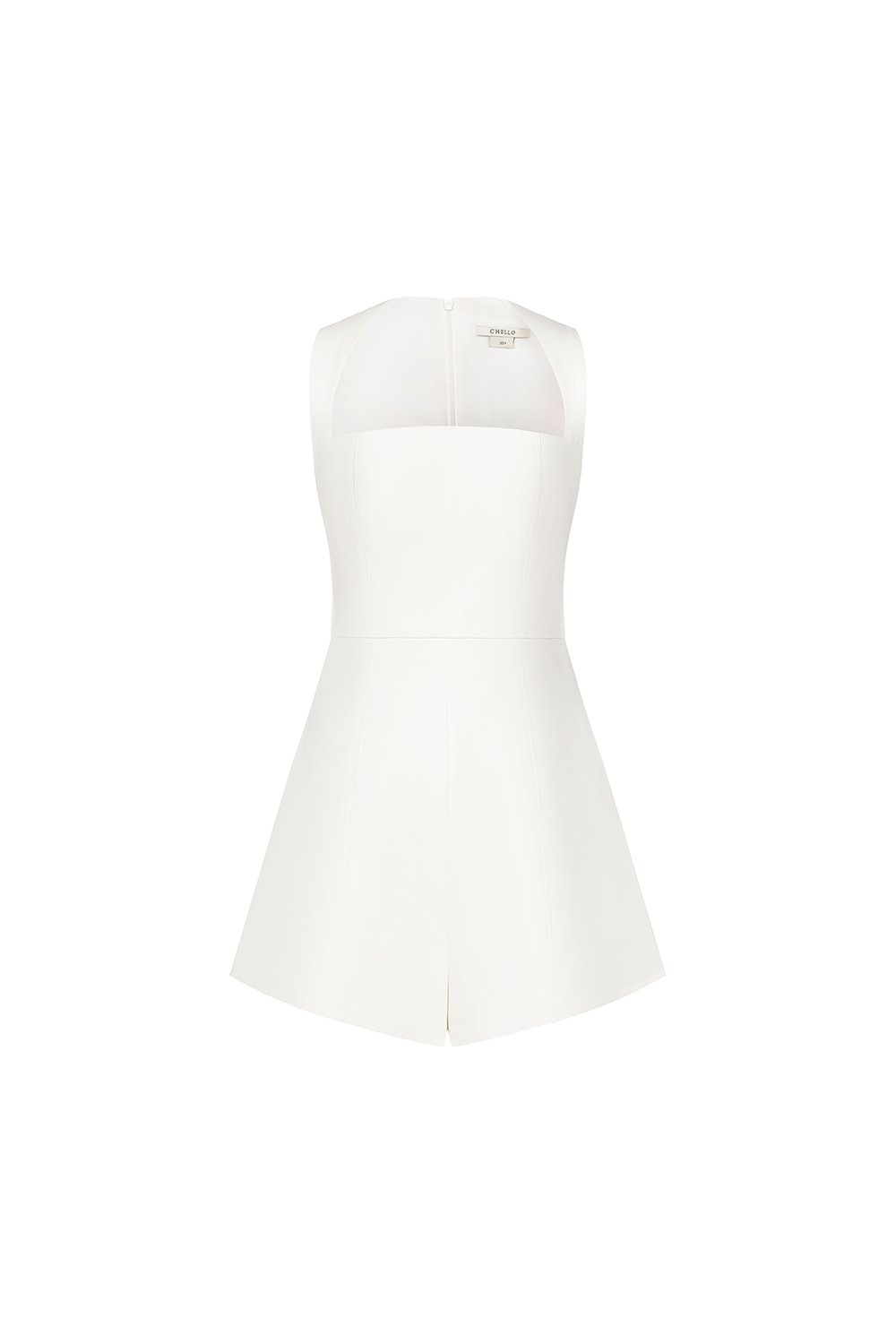 Sherlynne Padded Queen Anne Romper in Iconic White