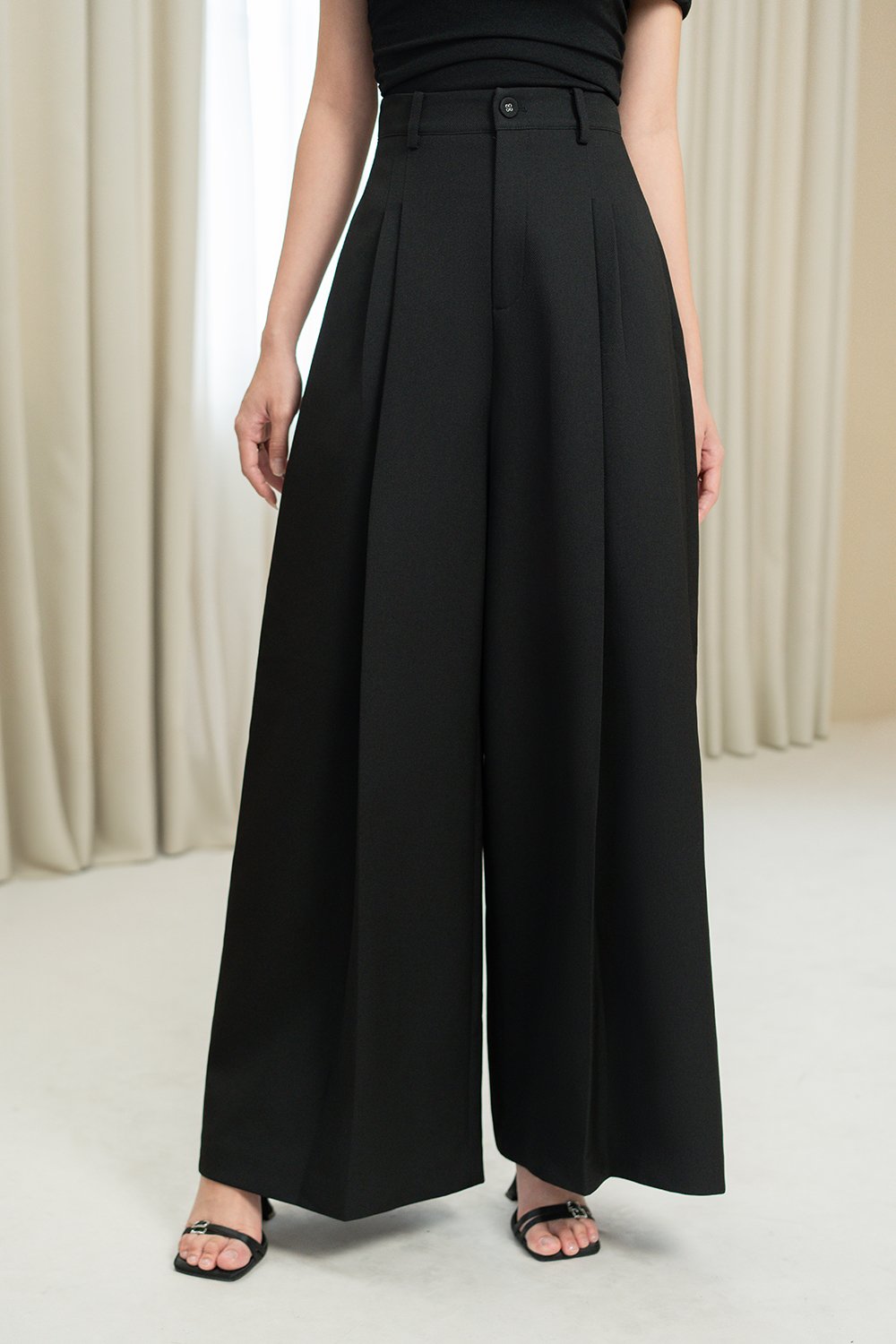 Winona Wide Leg Tailored Pants in Classic Black