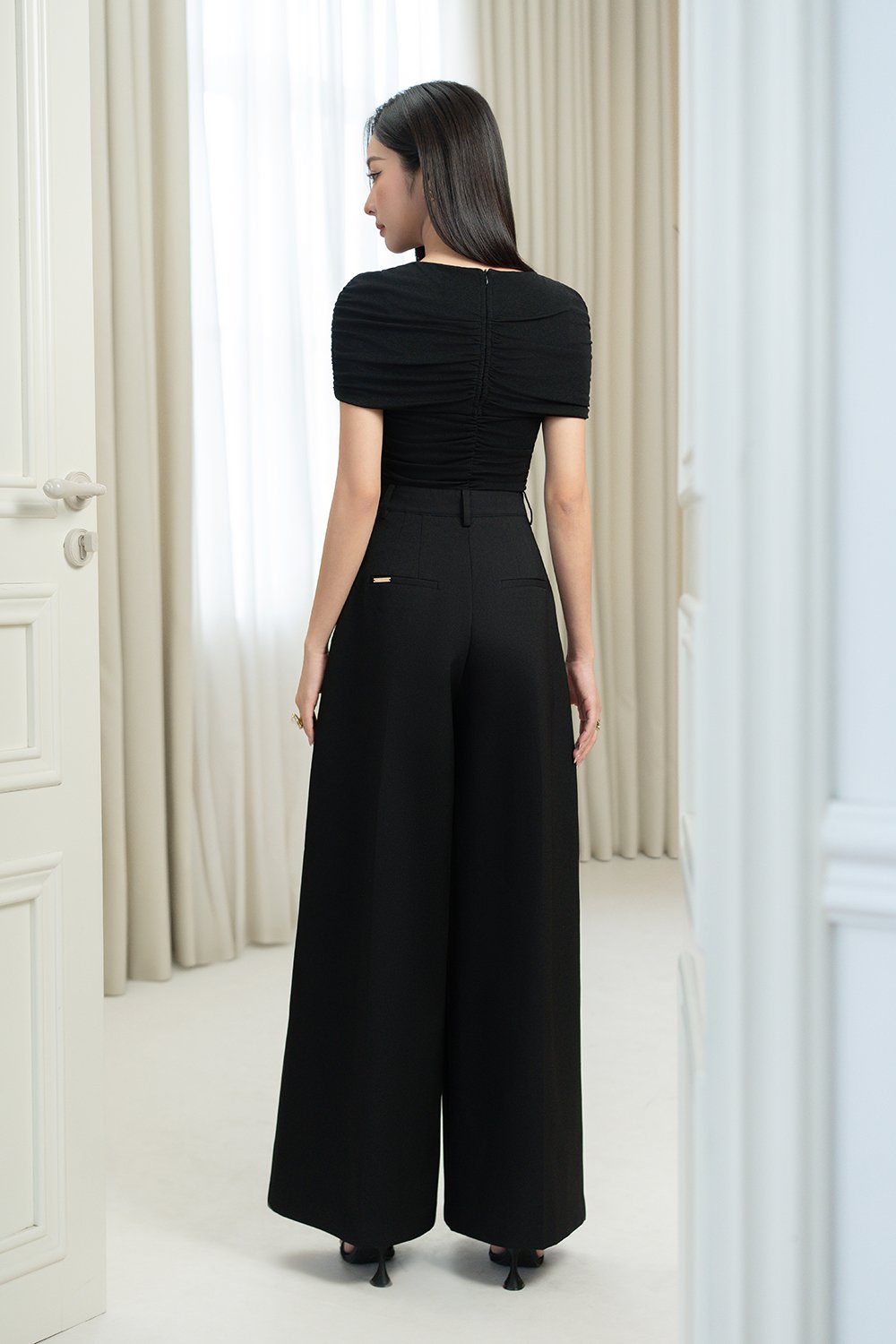 Winona Wide Leg Tailored Pants in Classic Black