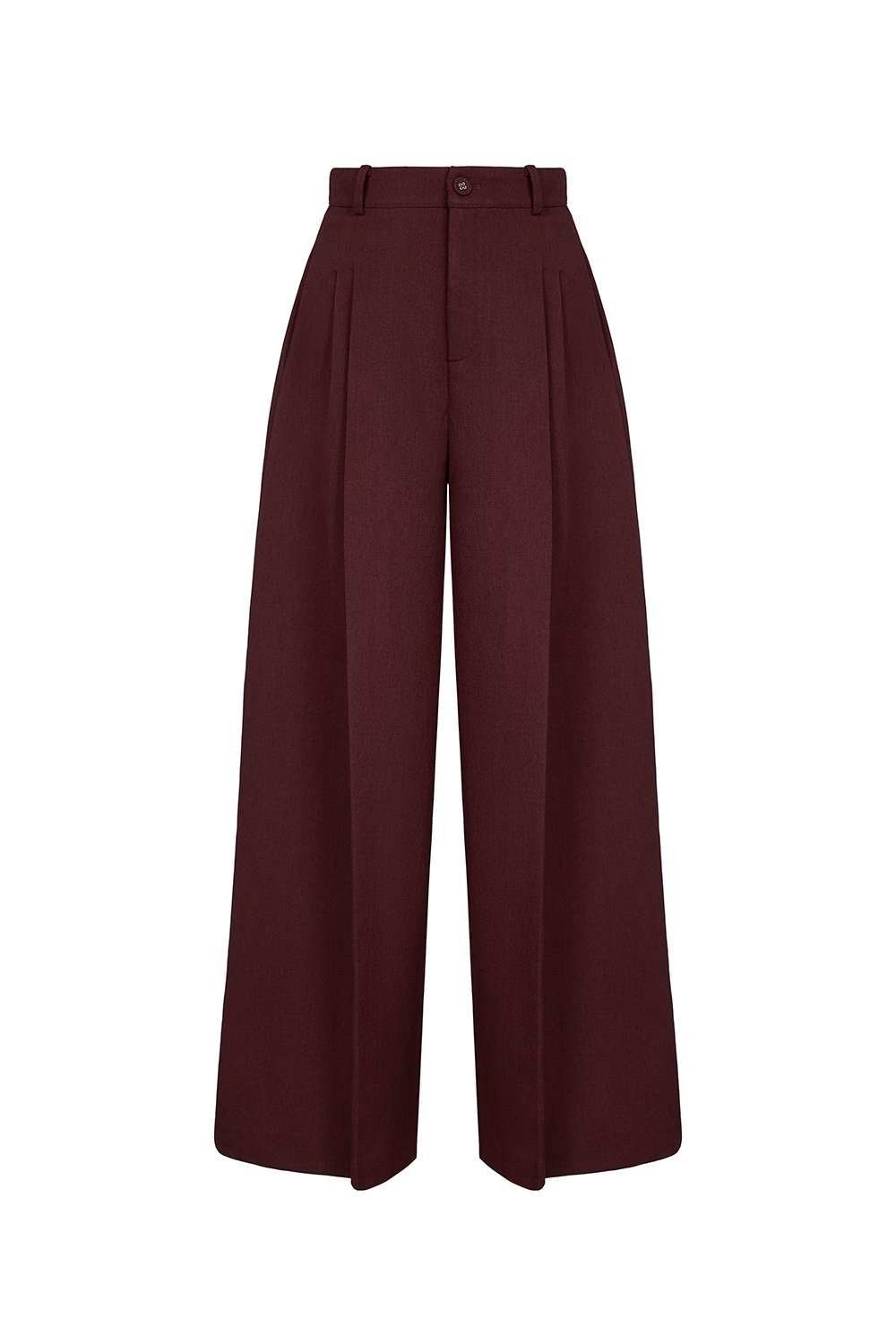 Winona Wide Leg Tailored Pants in Merlot
