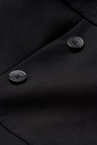 Amora Padded Strappy Tailored Pencil Dress in Classic Black