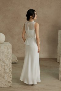 Athena Organza Overlay Camisole Maxi Dress in Iconic White