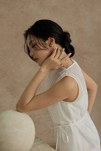 Athena Organza Overlay Camisole Maxi Dress in Iconic White