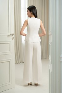 Cadena Tailored Peplum Top in Iconic White