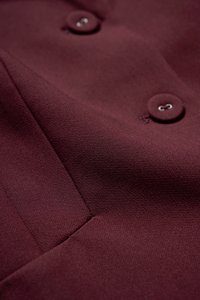 Cadena Tailored Peplum Top in Wine Red