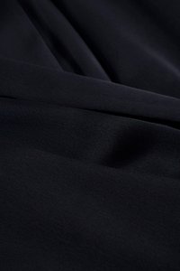 Ethel Satin Wrap Pencil Dress in Navy Blue