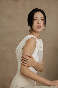 Julia Cowl Drape Satin Top in Iconic White