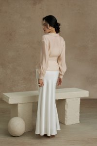 Philippa Front Wrap Shirt with Inner Camisole in Champagne