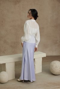 Philippa Front Wrap Shirt with Inner Camisole in Iconic White