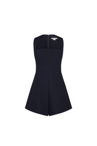Sherlynne Padded Queen Anne Romper in Midnight Blue