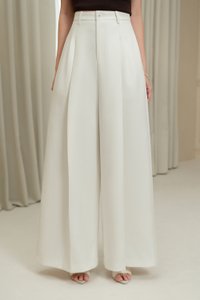 Winona Wide Leg Tailored Pants in Iconic White