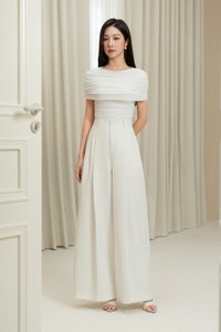 Winona Wide Leg Tailored Pants in Iconic White